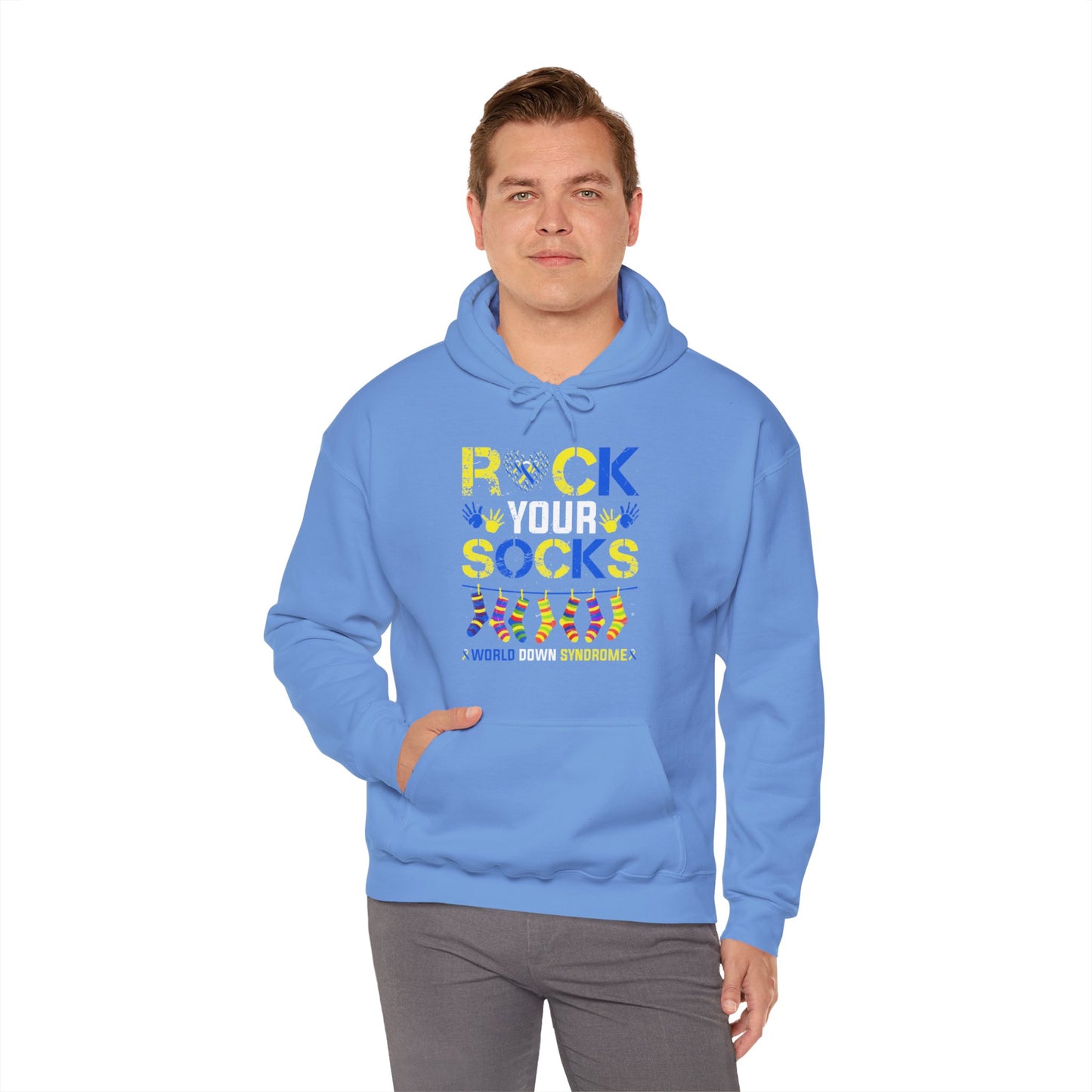 Rock your Socks Down Syndrome Unisex Heavy Blend™ Hooded Sweatshirt