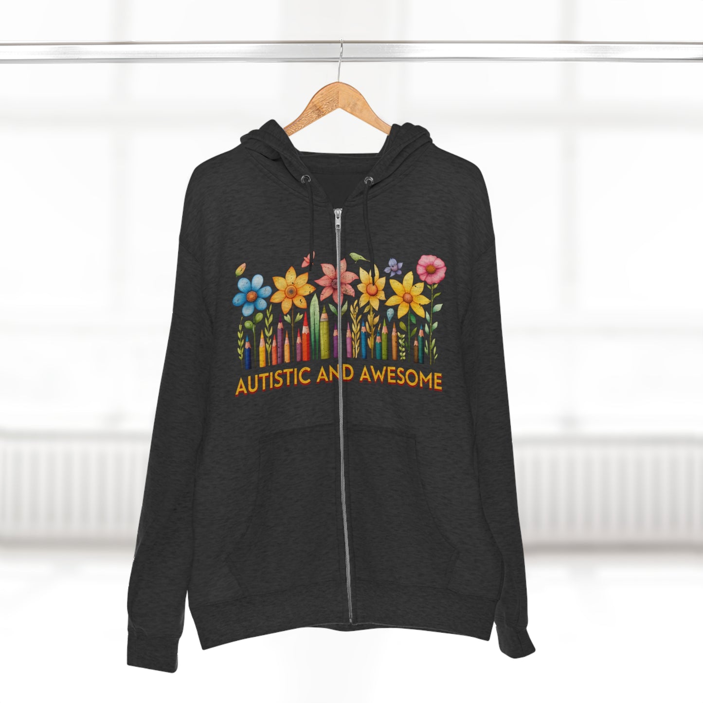 Autistic and Awesome Unisex Premium Full Zip Hoodie