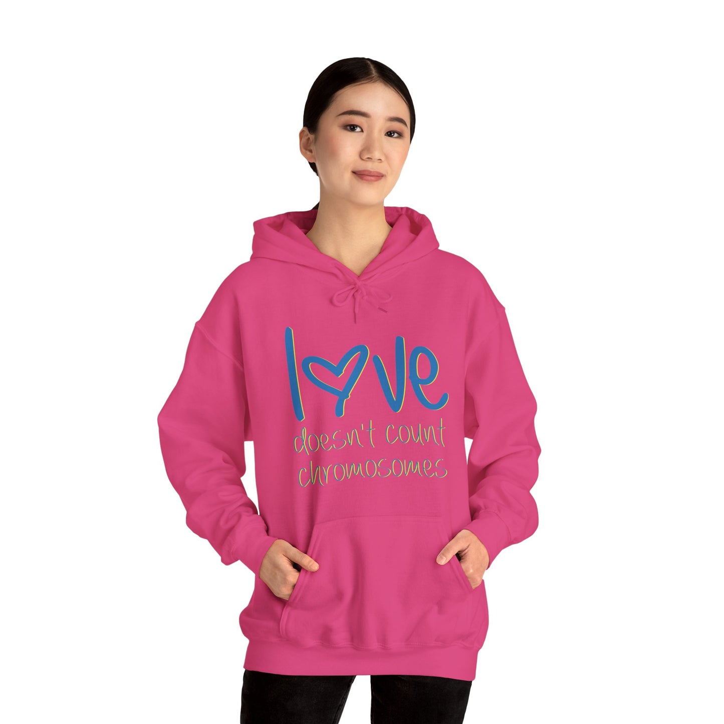 Love doesn't count chromosomes Unisex Heavy Blend™ Hooded Sweatshirt