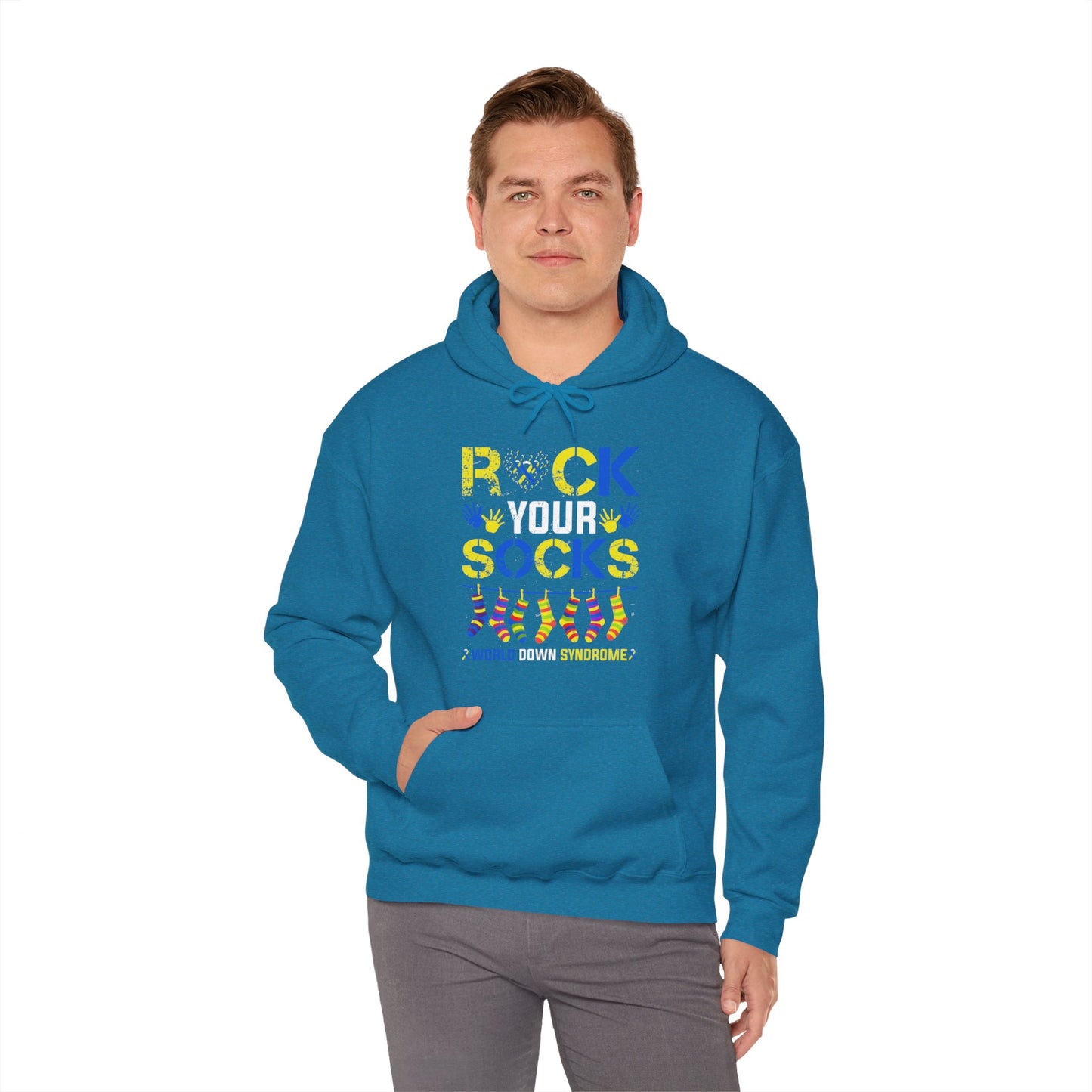 Rock your Socks Down Syndrome Unisex Heavy Blend™ Hooded Sweatshirt