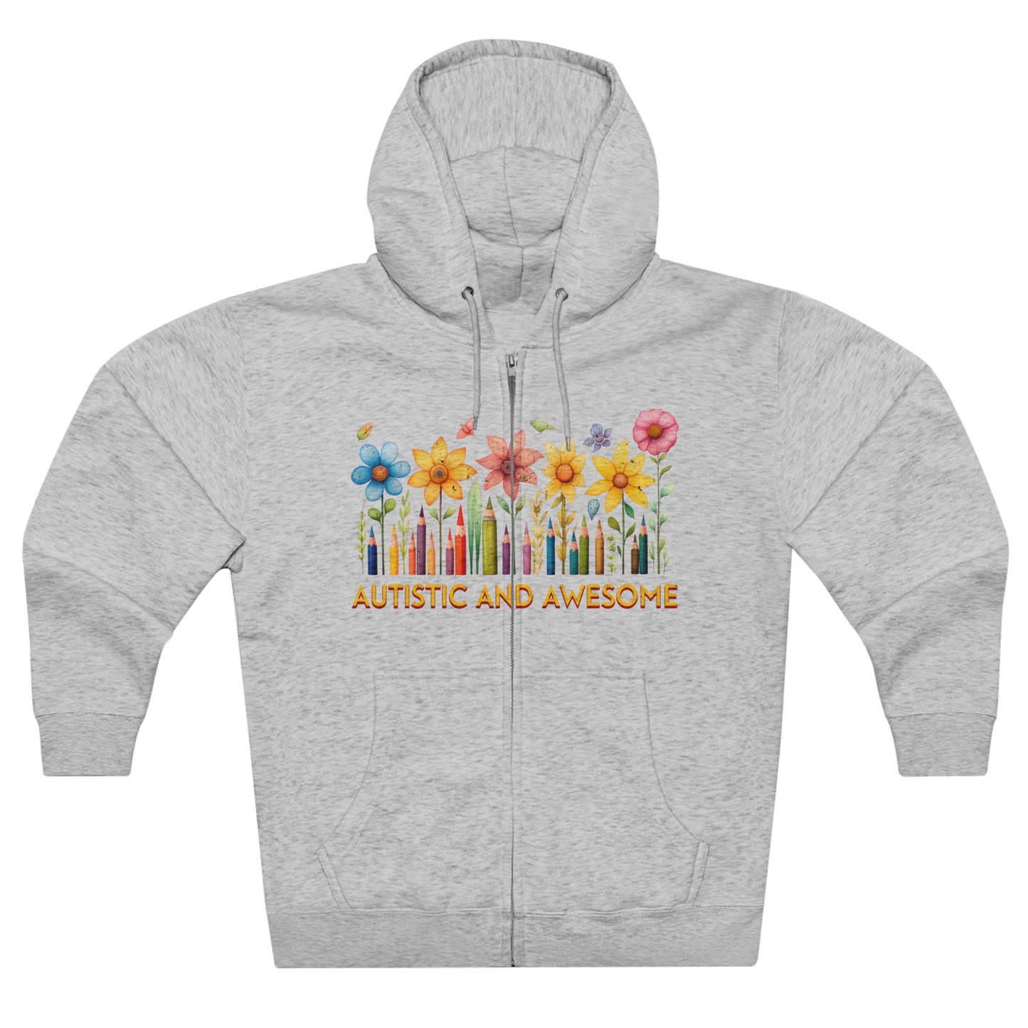 Autistic and Awesome Unisex Premium Full Zip Hoodie