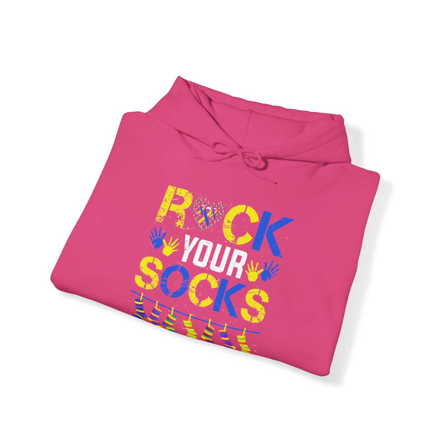 Rock your Socks Down Syndrome Unisex Heavy Blend™ Hooded Sweatshirt