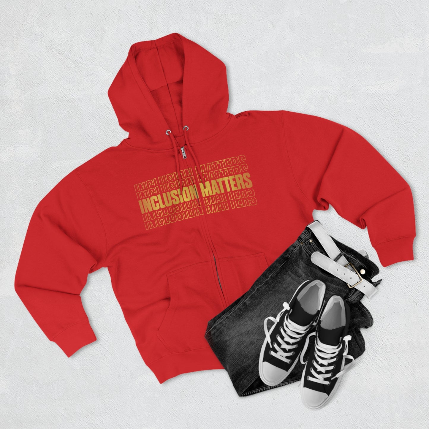 Inclusion Matters Gold Unisex Premium Full Zip Hoodie