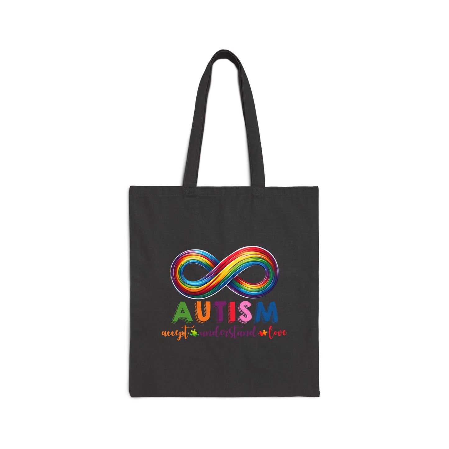 Autism Accept Cotton Canvas Tote Bag