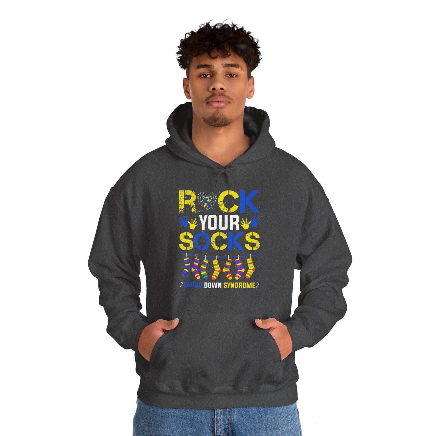 Rock your Socks Down Syndrome Unisex Heavy Blend™ Hooded Sweatshirt