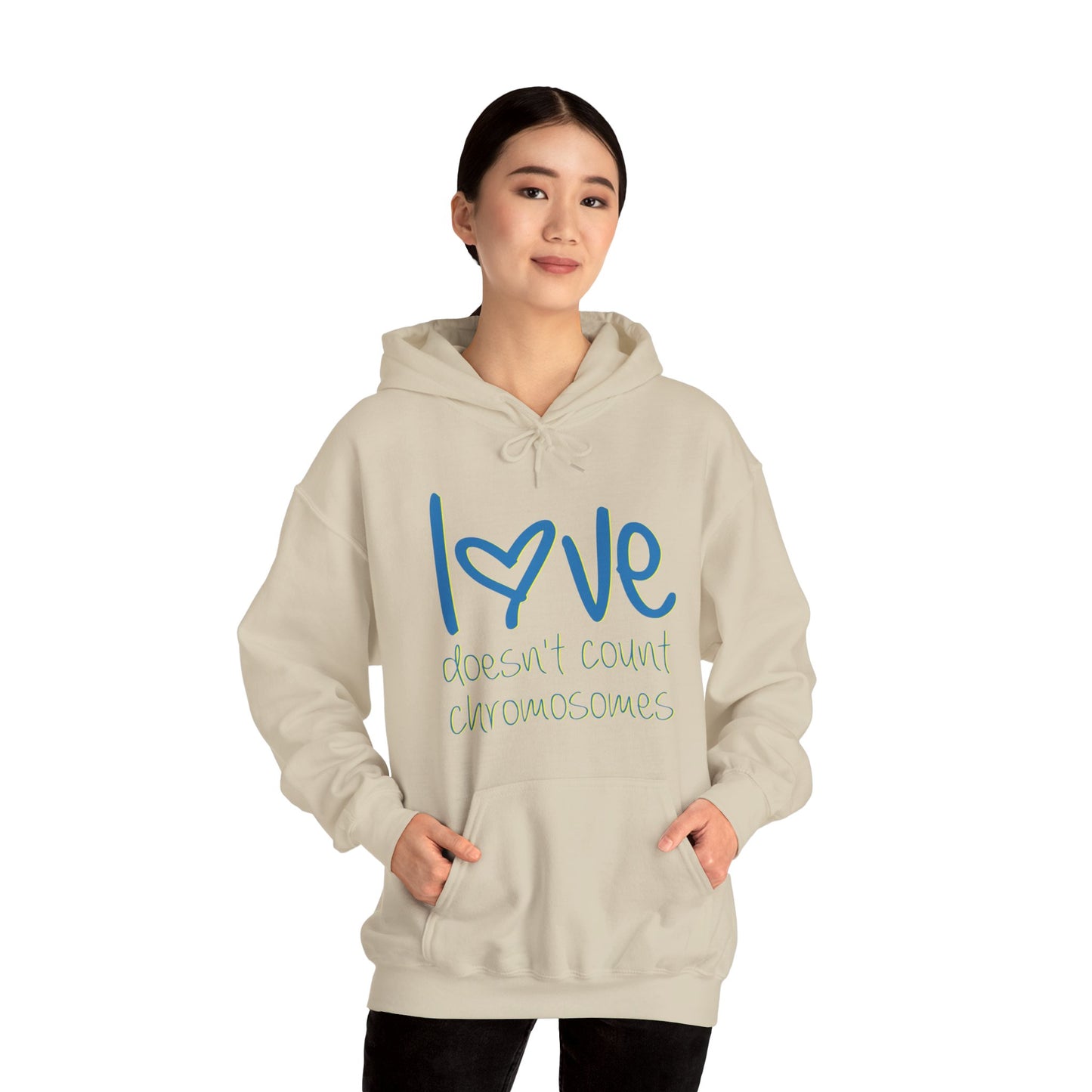 Love doesn't count chromosomes Unisex Heavy Blend™ Hooded Sweatshirt