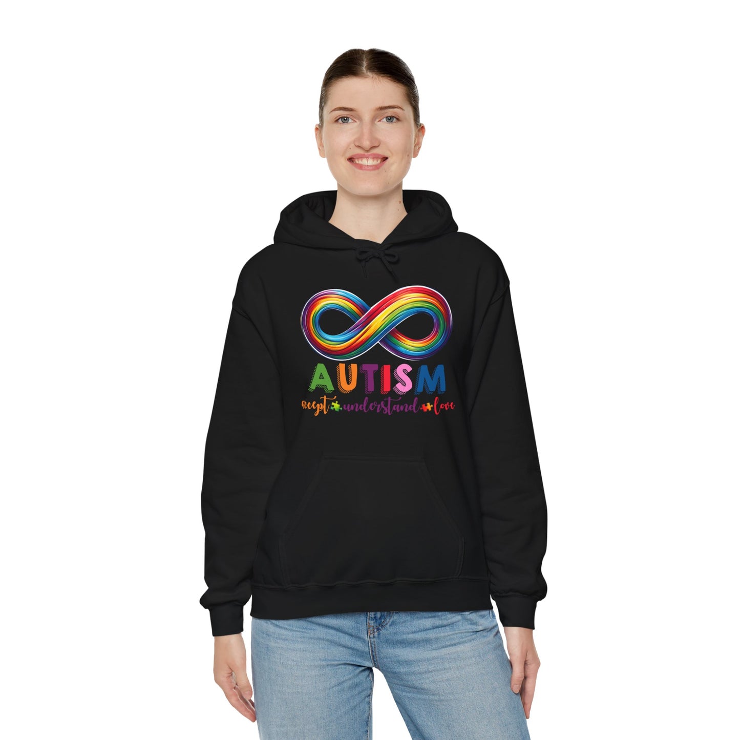 Autism Accept Unisex Heavy Blend™ Hooded Sweatshirt