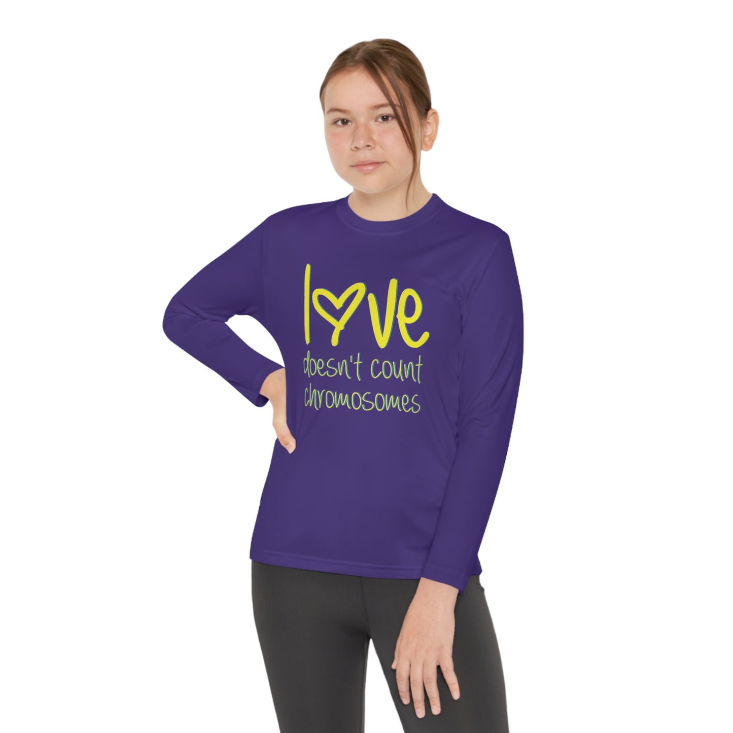 Love doesn't count chromosomes Youth Long Sleeve Competitor Tee