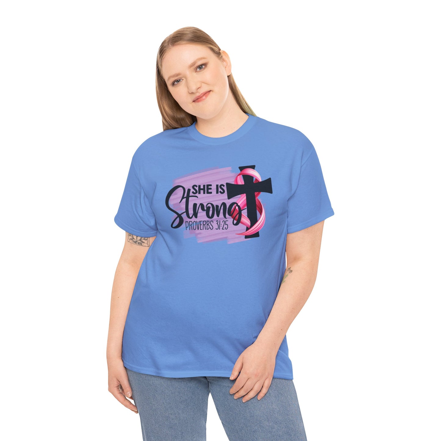 She is strong Survivor Unisex Heavy Cotton Tee