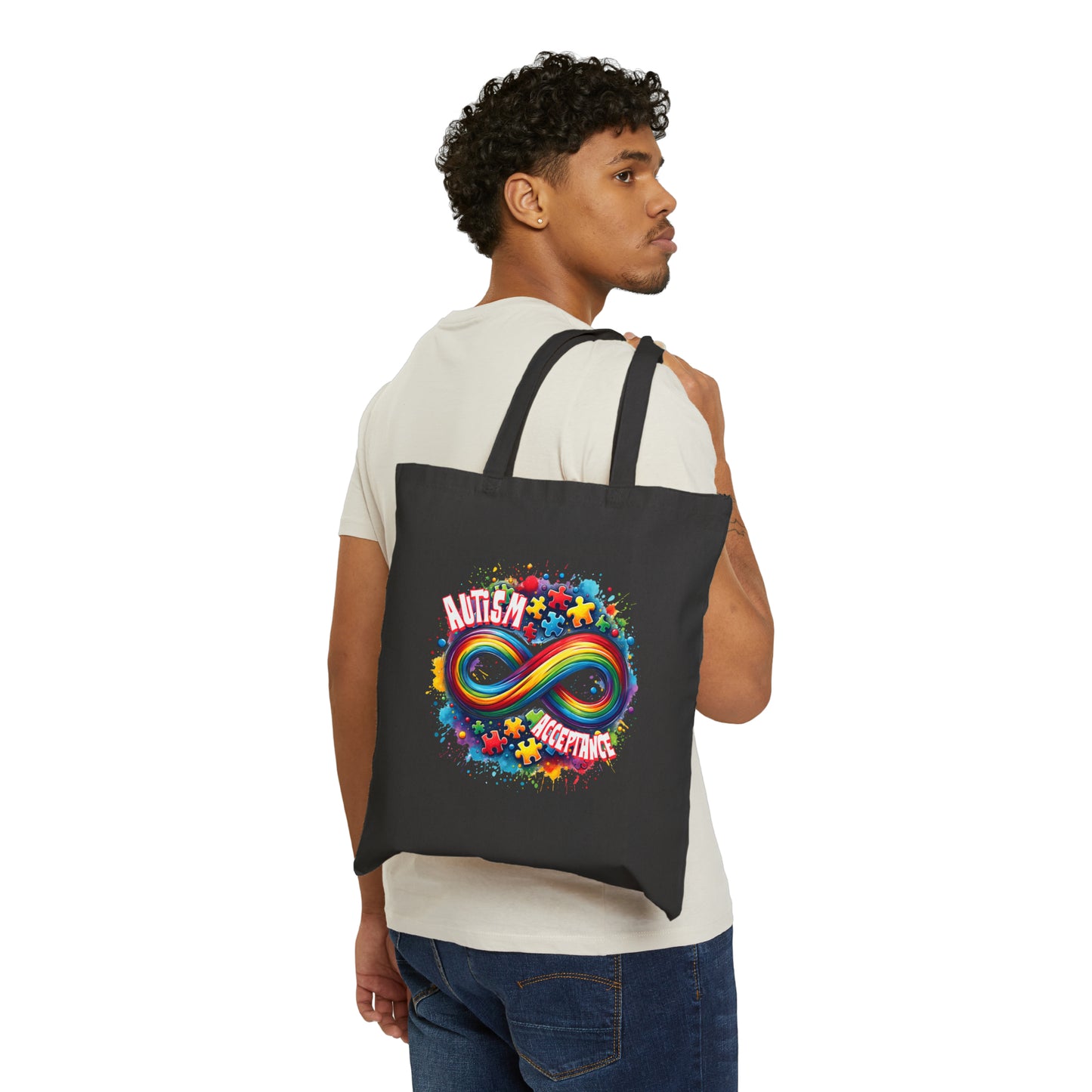 Autism Acceptance Cotton Canvas Tote Bag