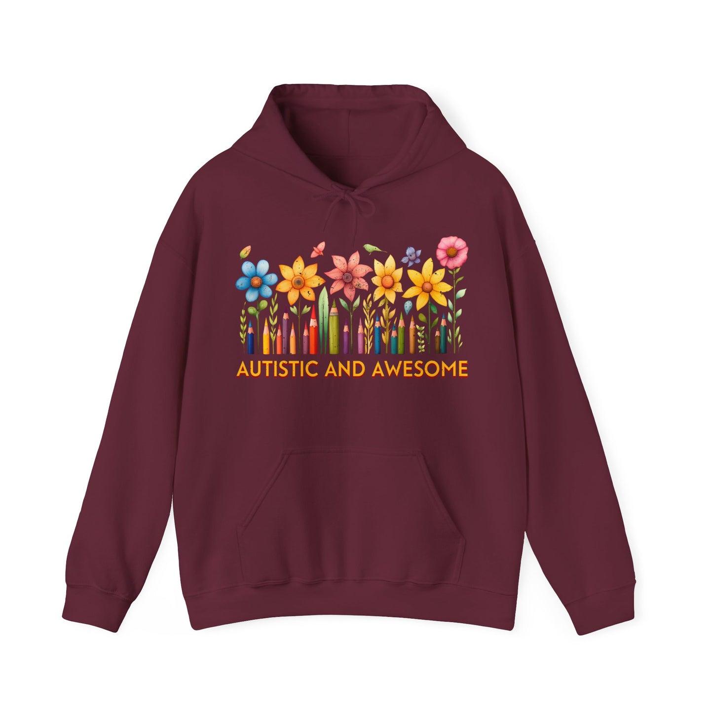 Autistic and Awesome Unisex Heavy Blend™ Hooded Sweatshirt