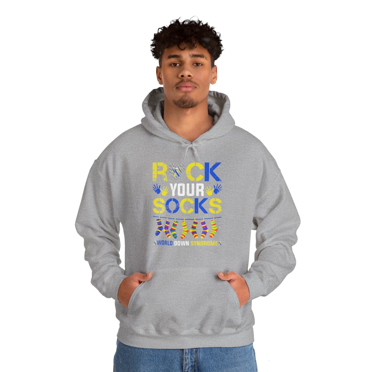 Rock your Socks Down Syndrome Unisex Heavy Blend™ Hooded Sweatshirt