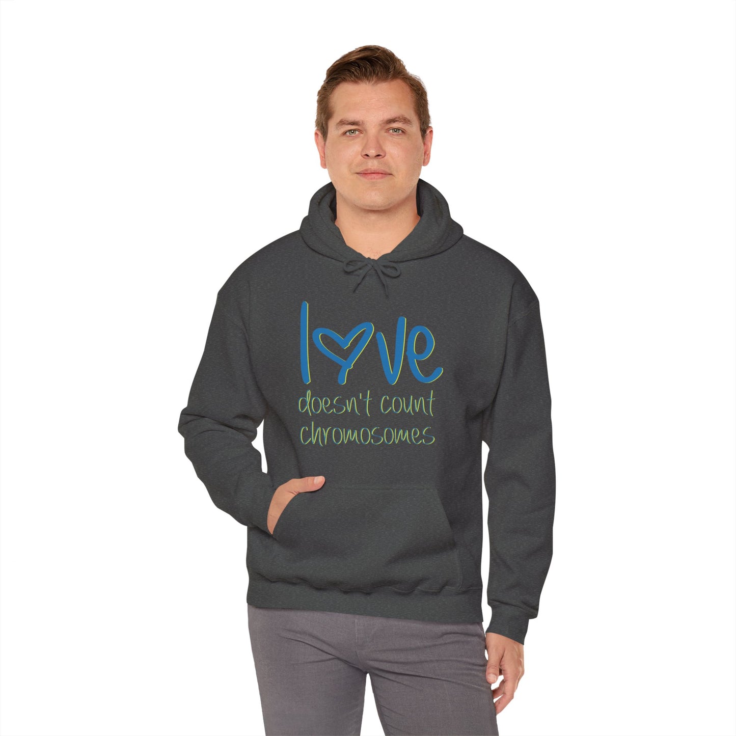 Love doesn't count chromosomes Unisex Heavy Blend™ Hooded Sweatshirt