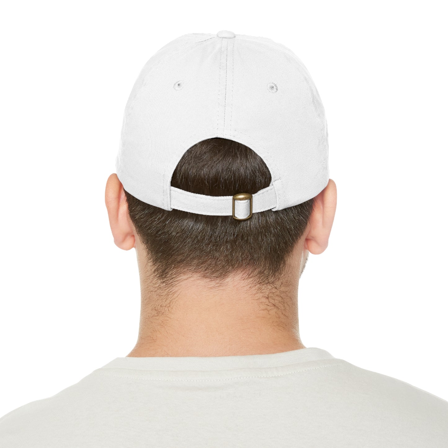 Rock your socks Down Syndrome Dad Hat with Leather Patch (Rectangle)