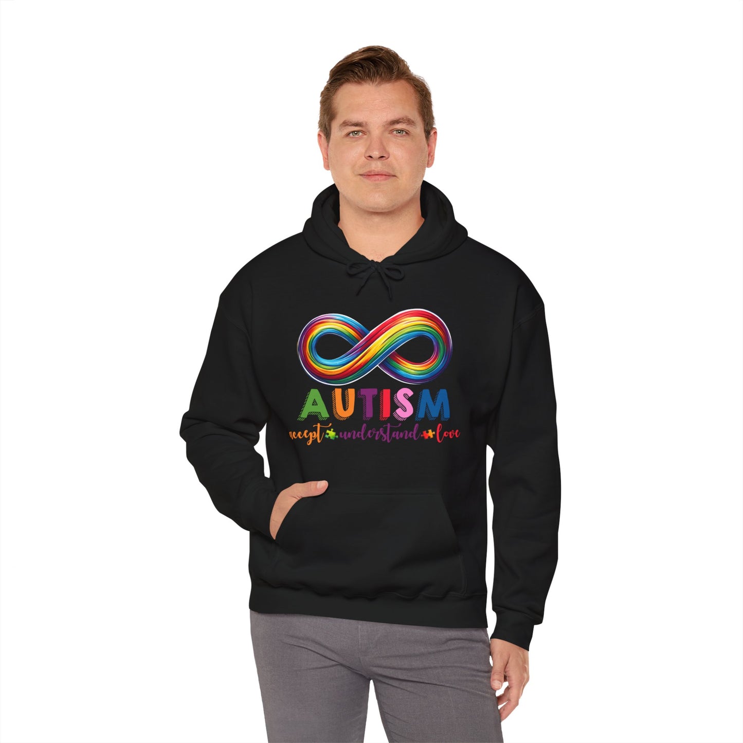 Autism Accept Unisex Heavy Blend™ Hooded Sweatshirt