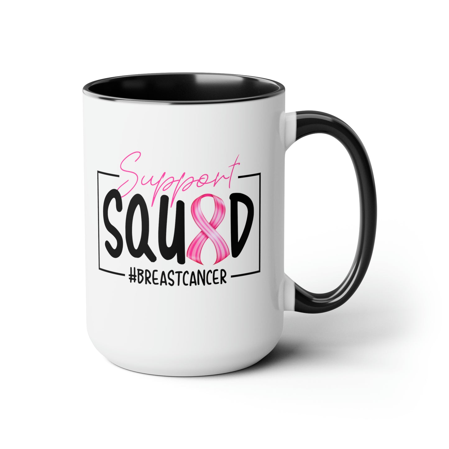 Support Squad Two-Tone Coffee Mugs, 15oz