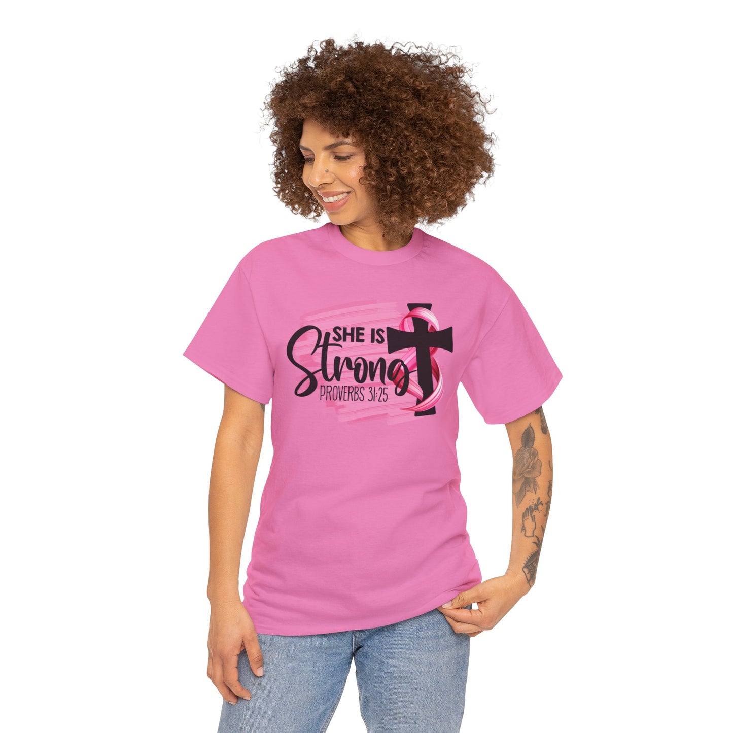 She is strong Survivor Unisex Heavy Cotton Tee