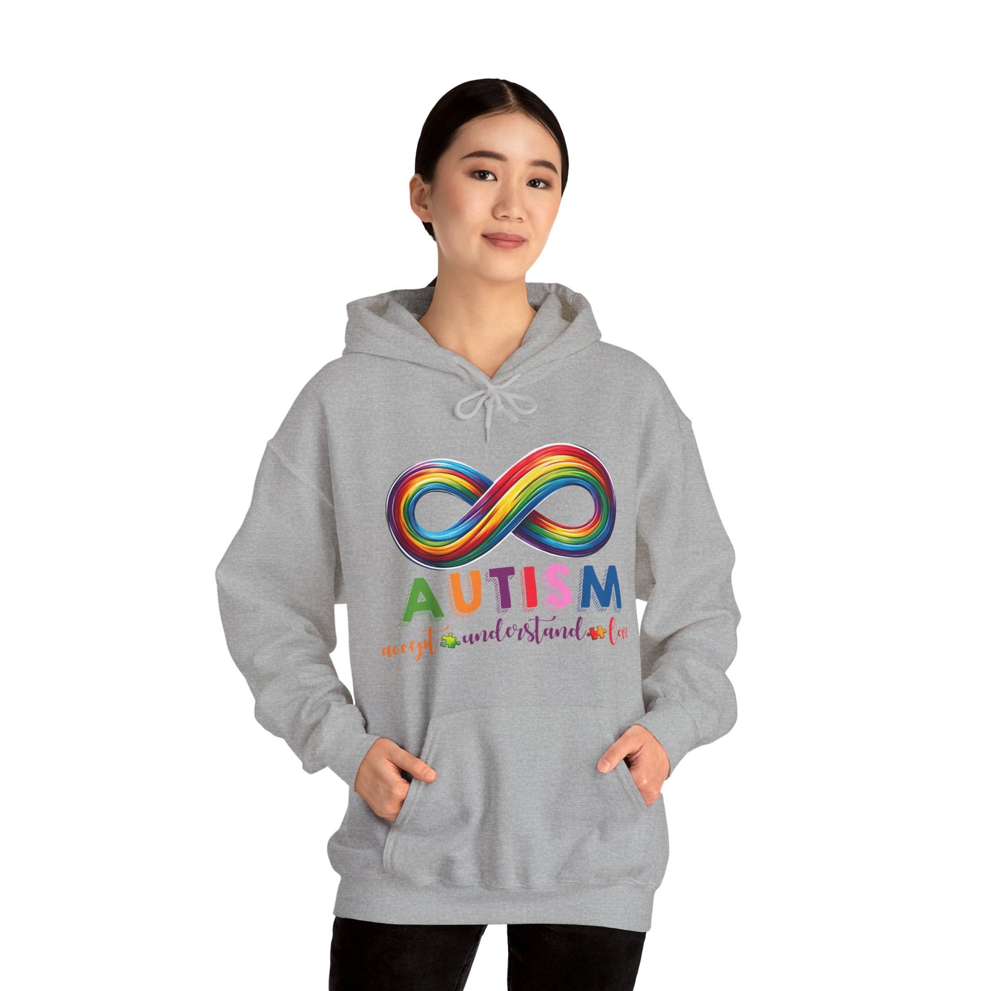 Autism Accept Unisex Heavy Blend™ Hooded Sweatshirt