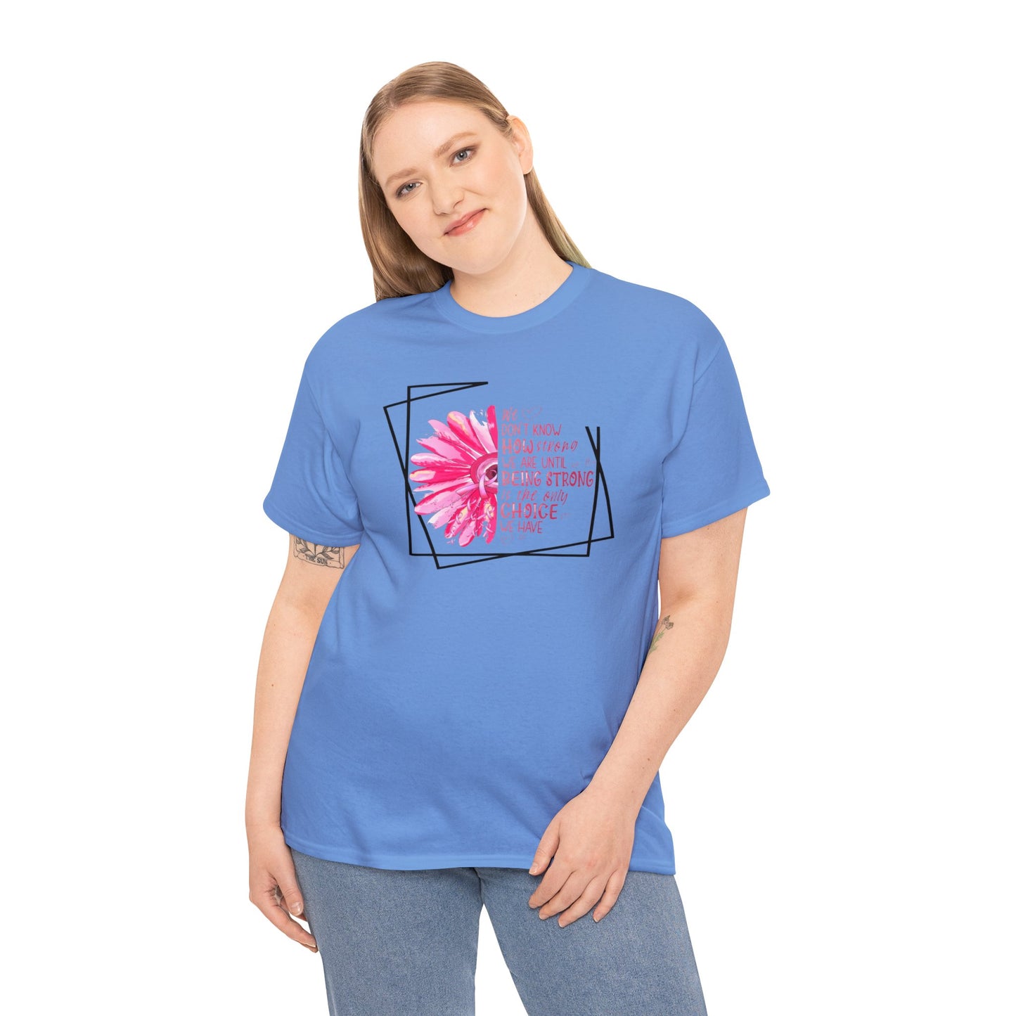 Breast Cancer How Strong We Are Unisex Heavy Cotton Tee