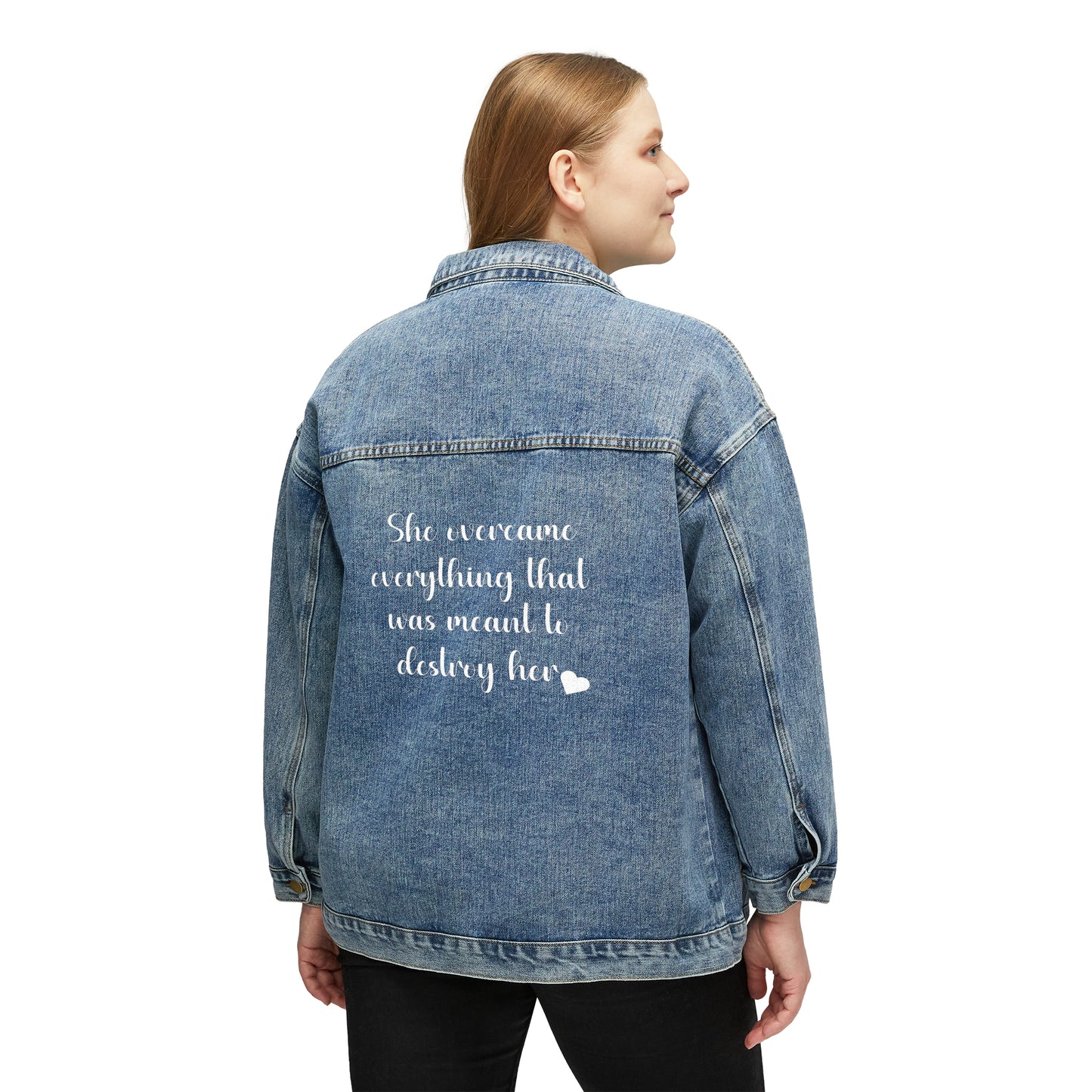 She Overcame Women's Denim Jacket