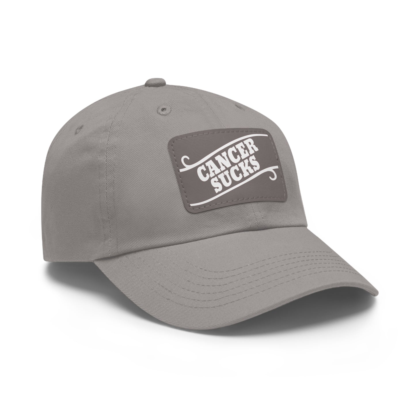 Cancer Sucks Dad Hat with Leather Patch (Rectangle)