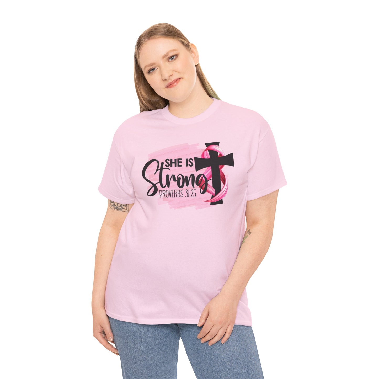 She is strong Survivor Unisex Heavy Cotton Tee