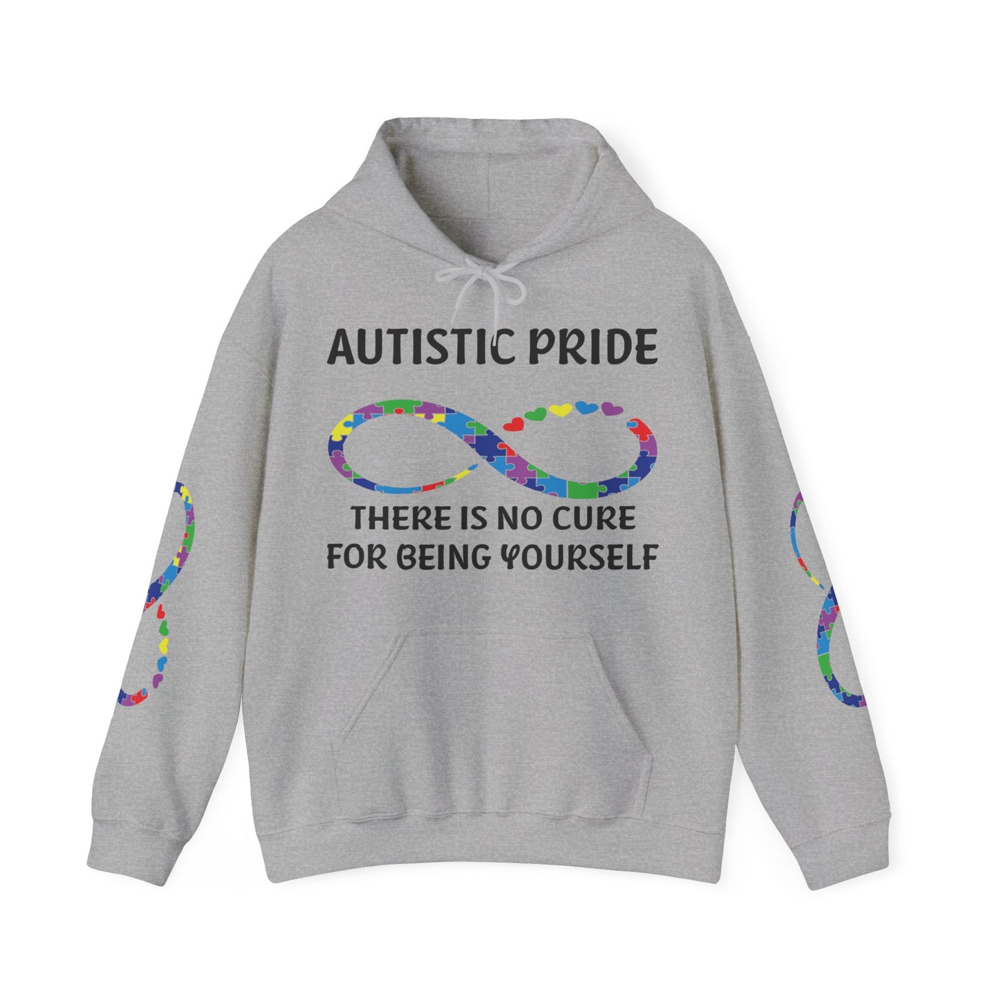 Autistic Pride (Double Sleeve Design) Unisex Heavy Blend™ Hooded Sweatshirt