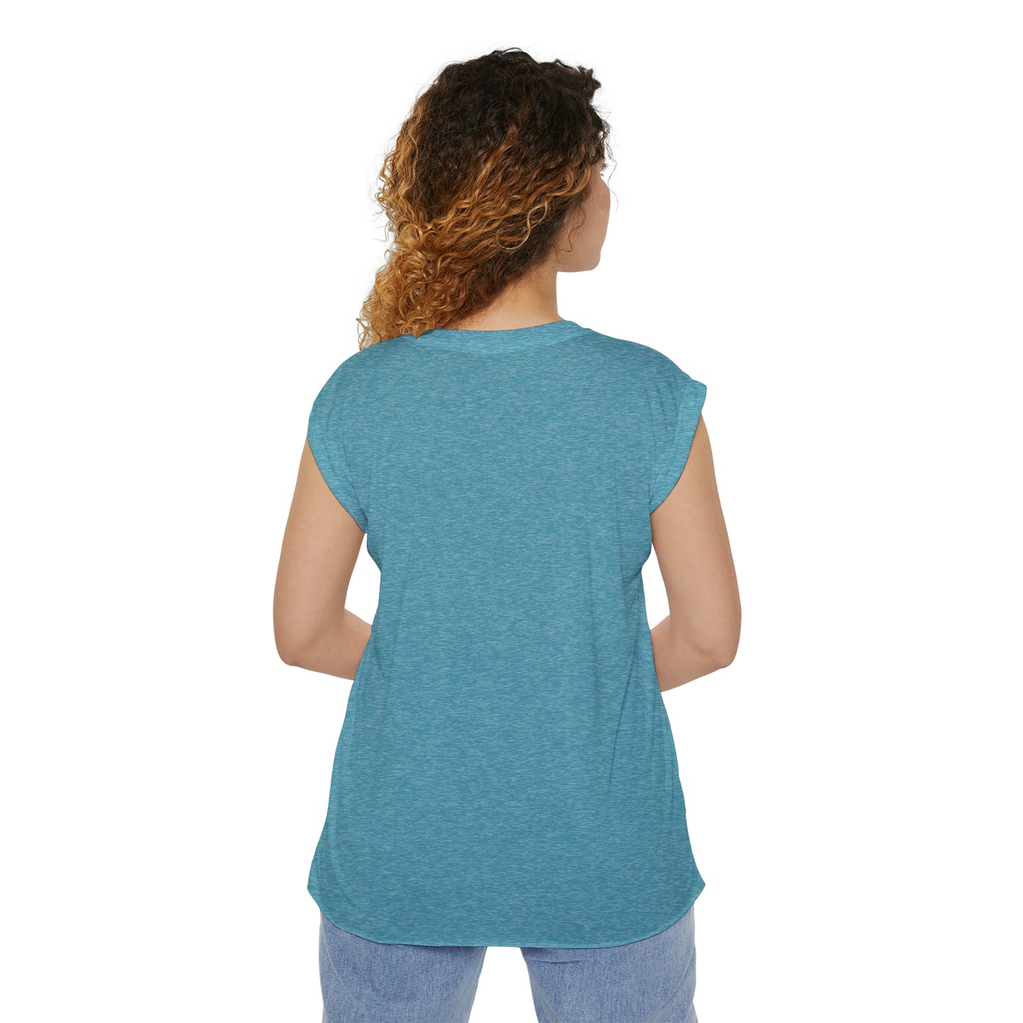 Anti Bully Teal Women’s Flowy Rolled Cuffs Muscle Tee