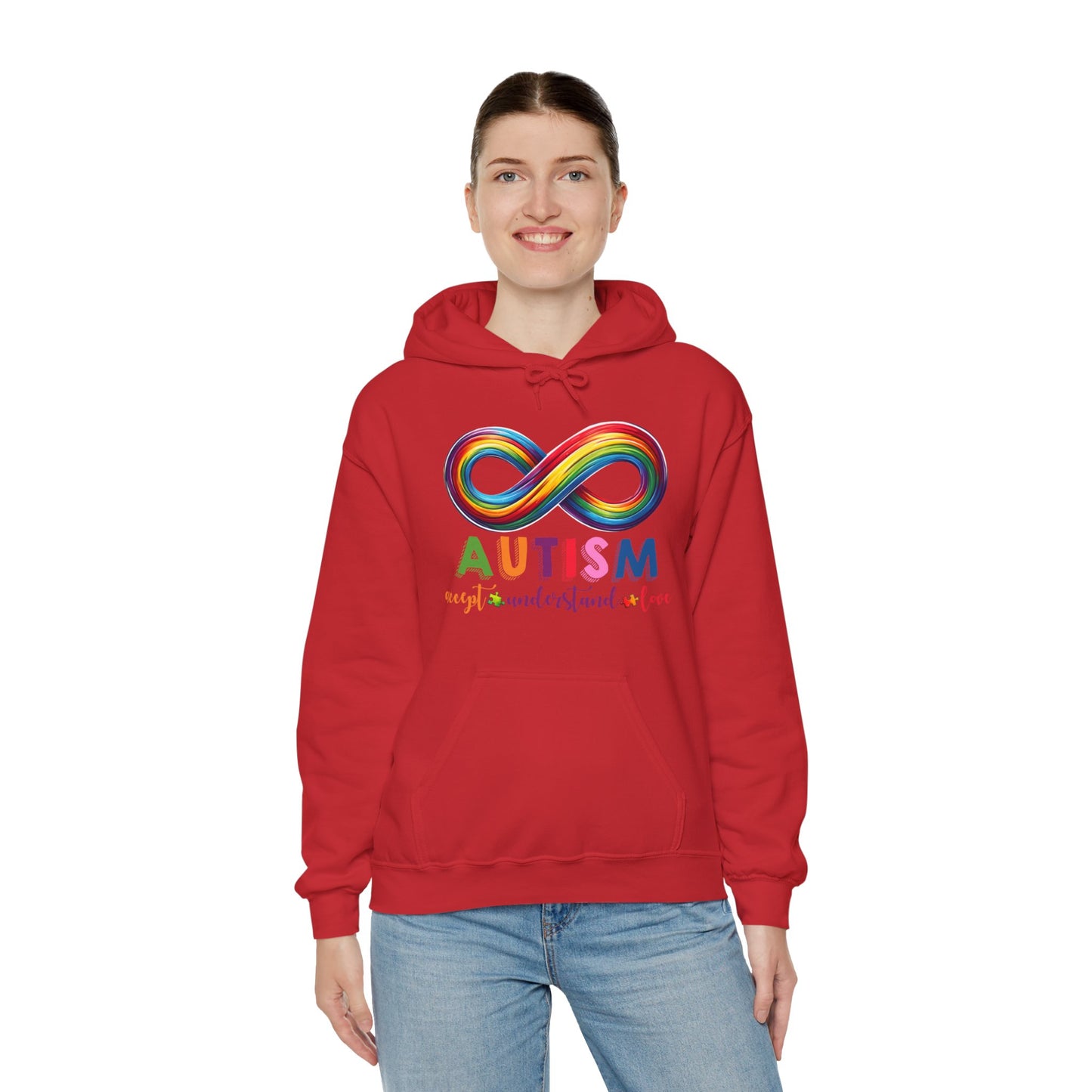 Autism Accept Unisex Heavy Blend™ Hooded Sweatshirt