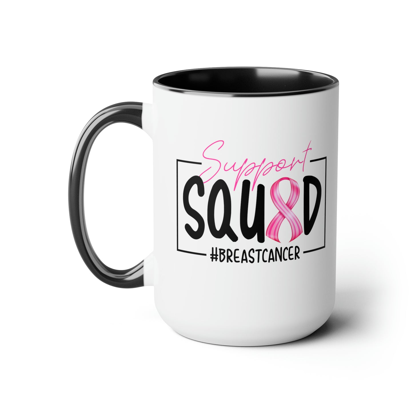 Support Squad Two-Tone Coffee Mugs, 15oz