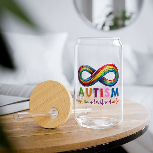 Autism Accept Sipper Glass, 16oz