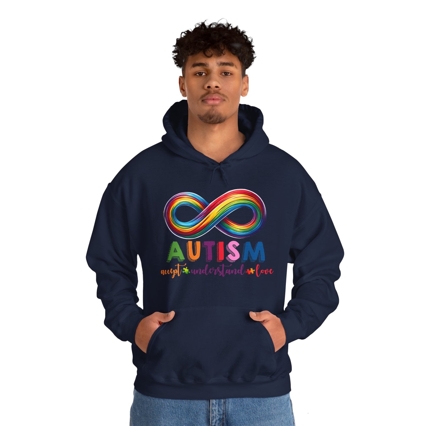 Autism Accept Unisex Heavy Blend™ Hooded Sweatshirt