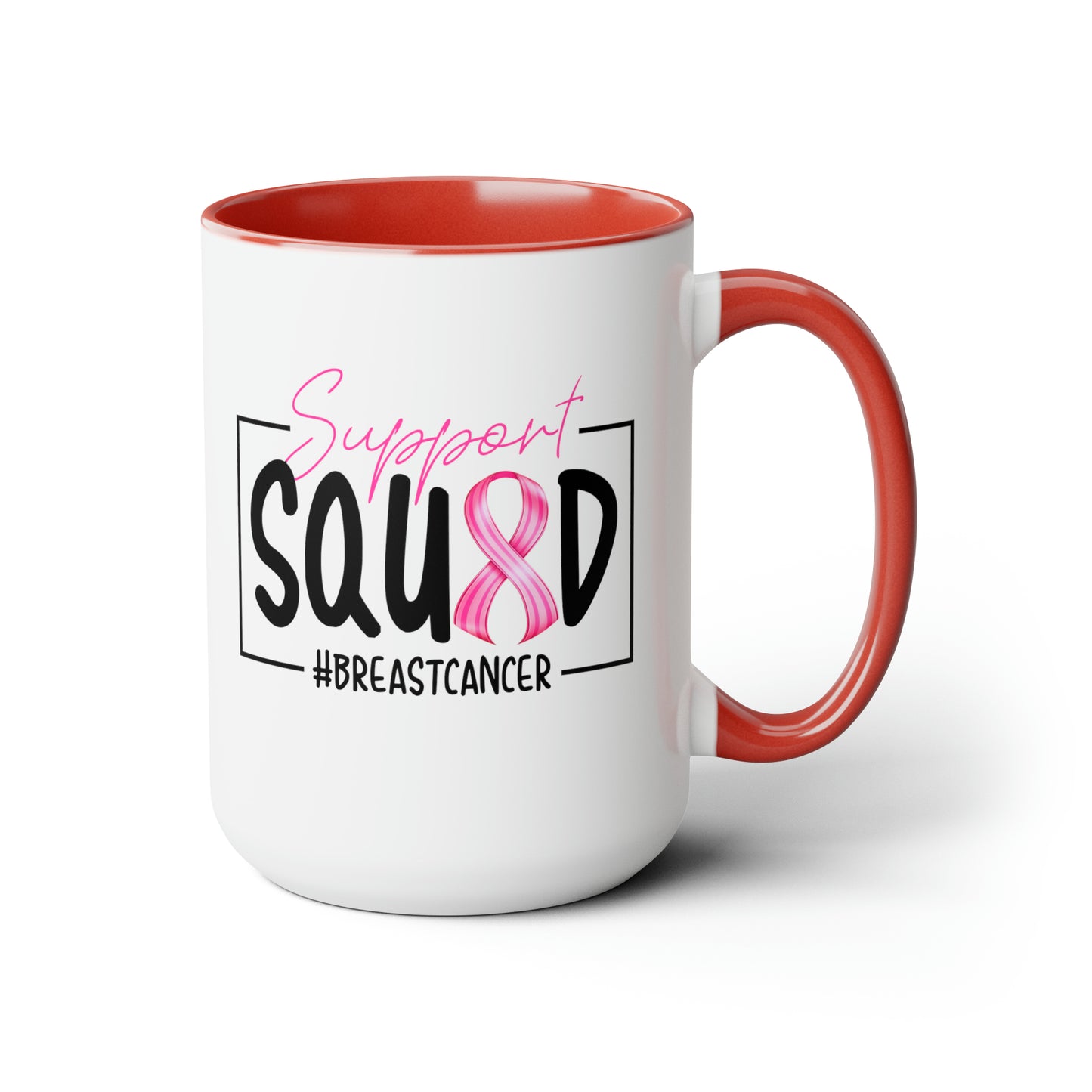 Support Squad Two-Tone Coffee Mugs, 15oz