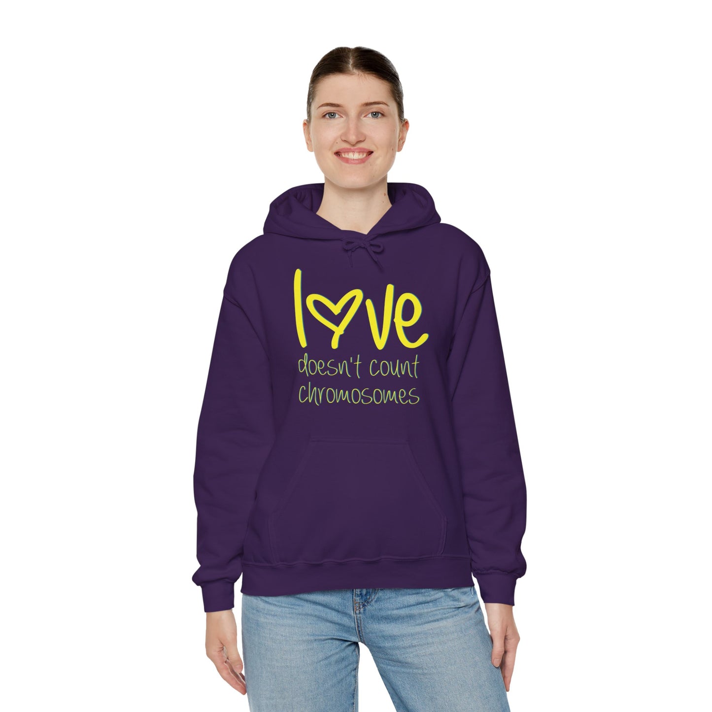 Love doesn't count chromosomes Unisex Heavy Blend™ Hooded Sweatshirt