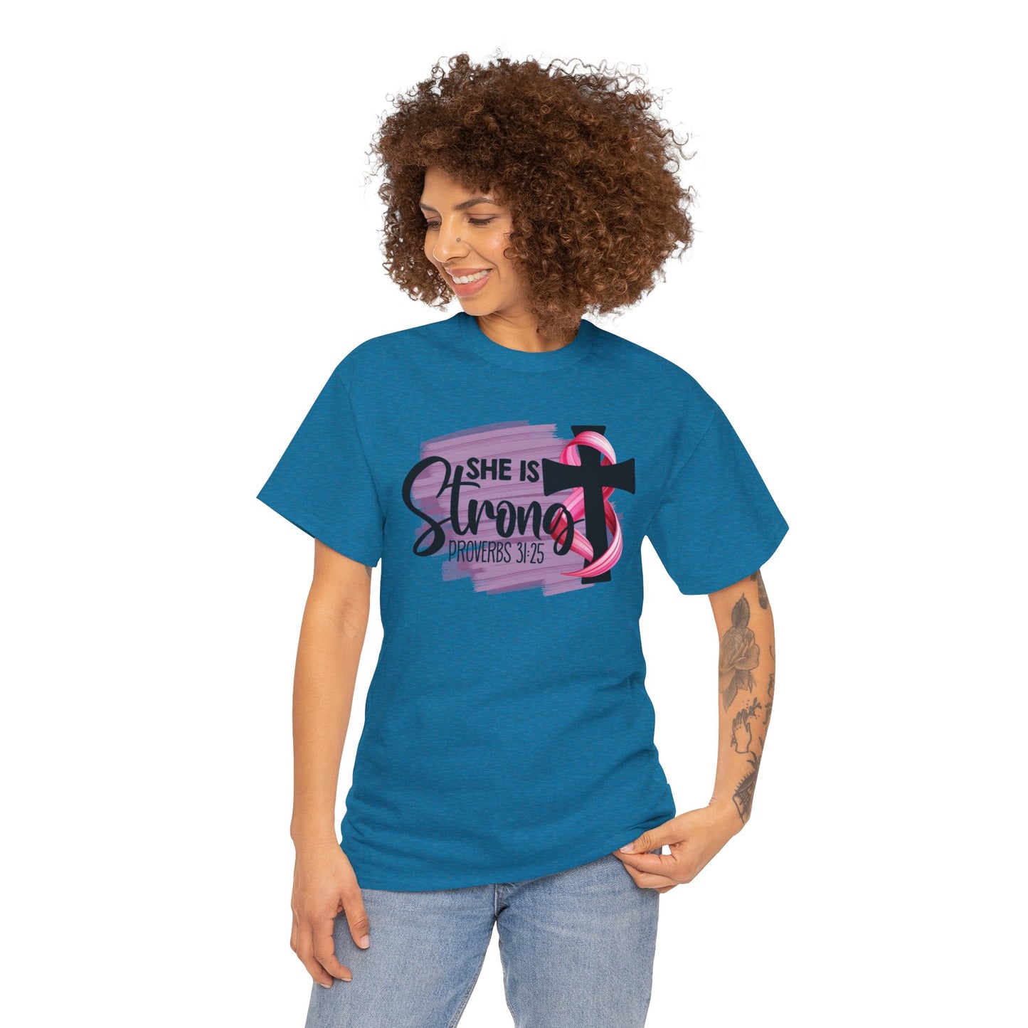 She is strong Survivor Unisex Heavy Cotton Tee