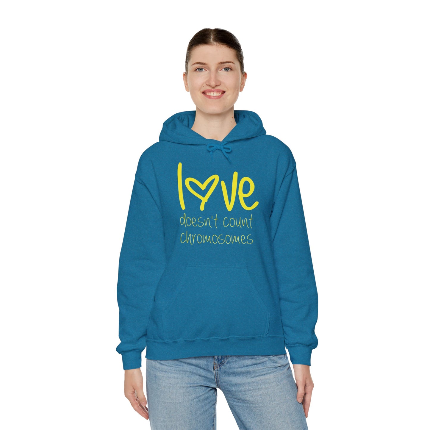 Love doesn't count chromosomes Unisex Heavy Blend™ Hooded Sweatshirt