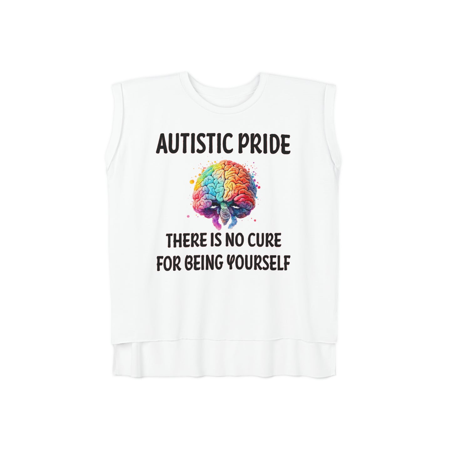 Autistic Pride Women’s Flowy Rolled Cuffs Muscle Tee