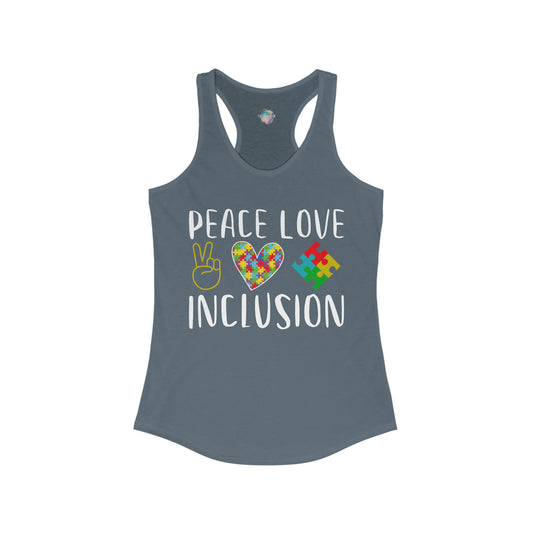 Autism Peace Love Inclusion Women's Ideal Racerback Tank