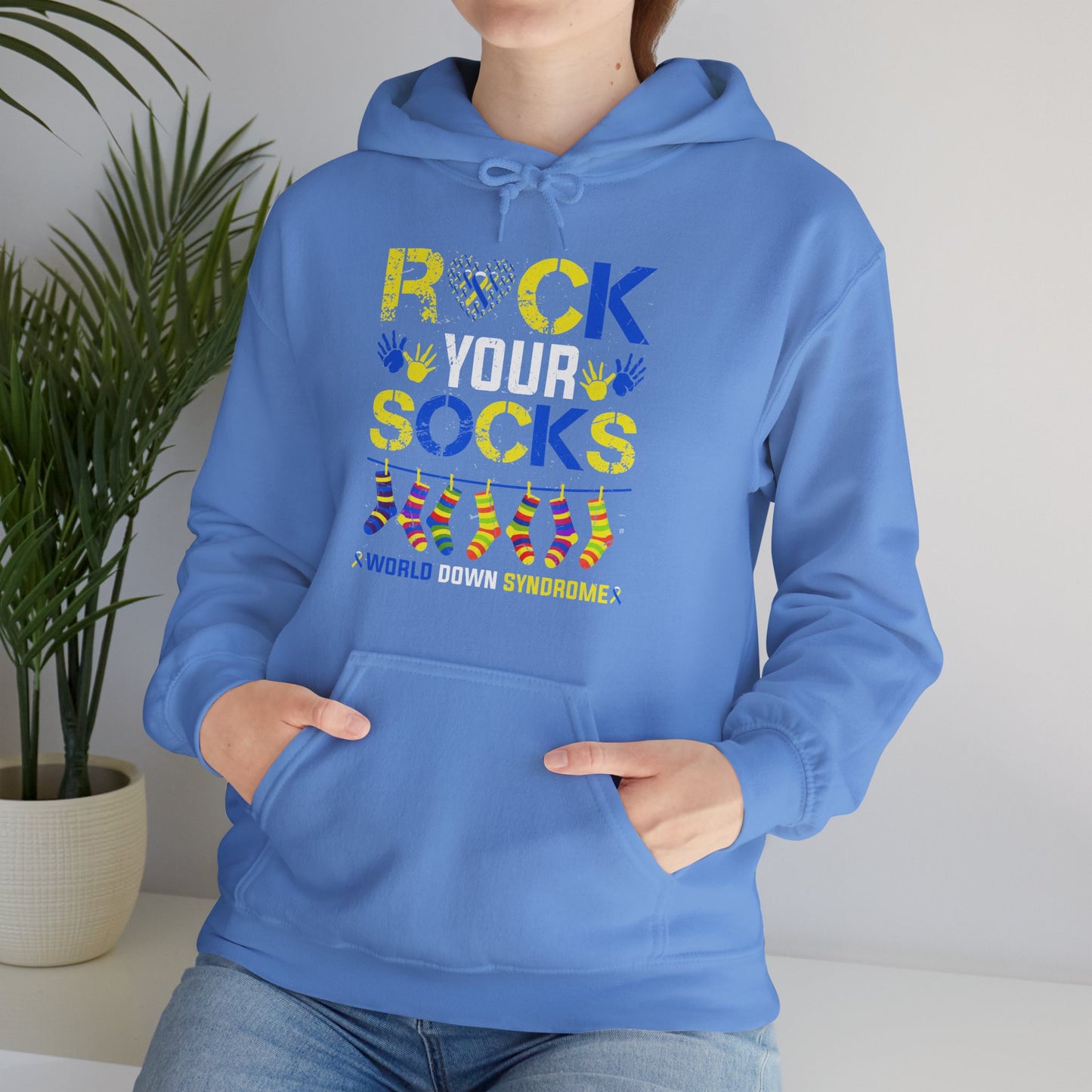 Rock your Socks Down Syndrome Unisex Heavy Blend™ Hooded Sweatshirt