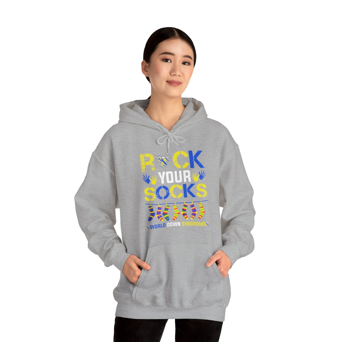 Rock your Socks Down Syndrome Unisex Heavy Blend™ Hooded Sweatshirt