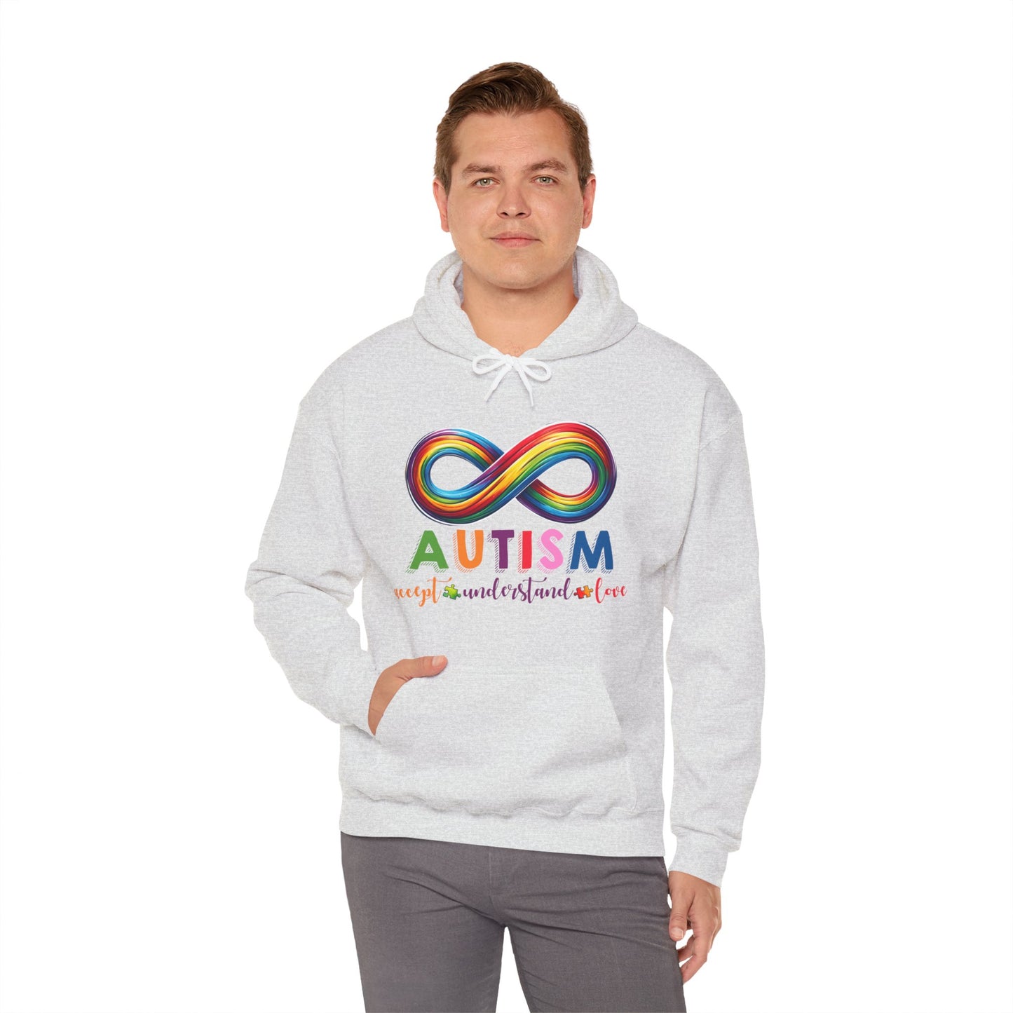 Autism Accept Unisex Heavy Blend™ Hooded Sweatshirt