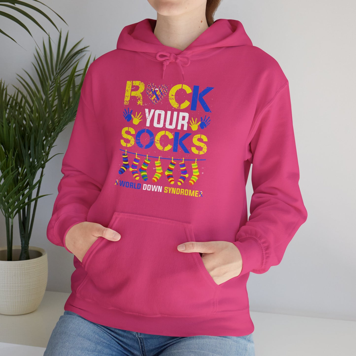 Rock your Socks Down Syndrome Unisex Heavy Blend™ Hooded Sweatshirt