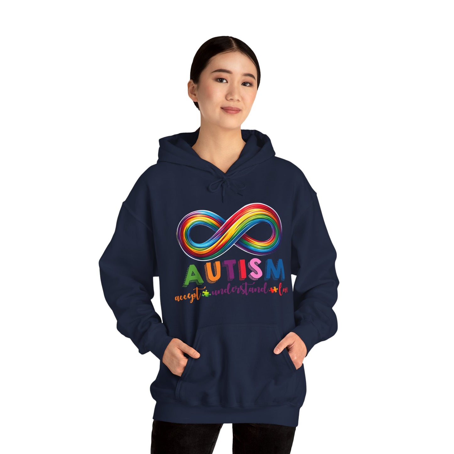 Autism Accept Unisex Heavy Blend™ Hooded Sweatshirt