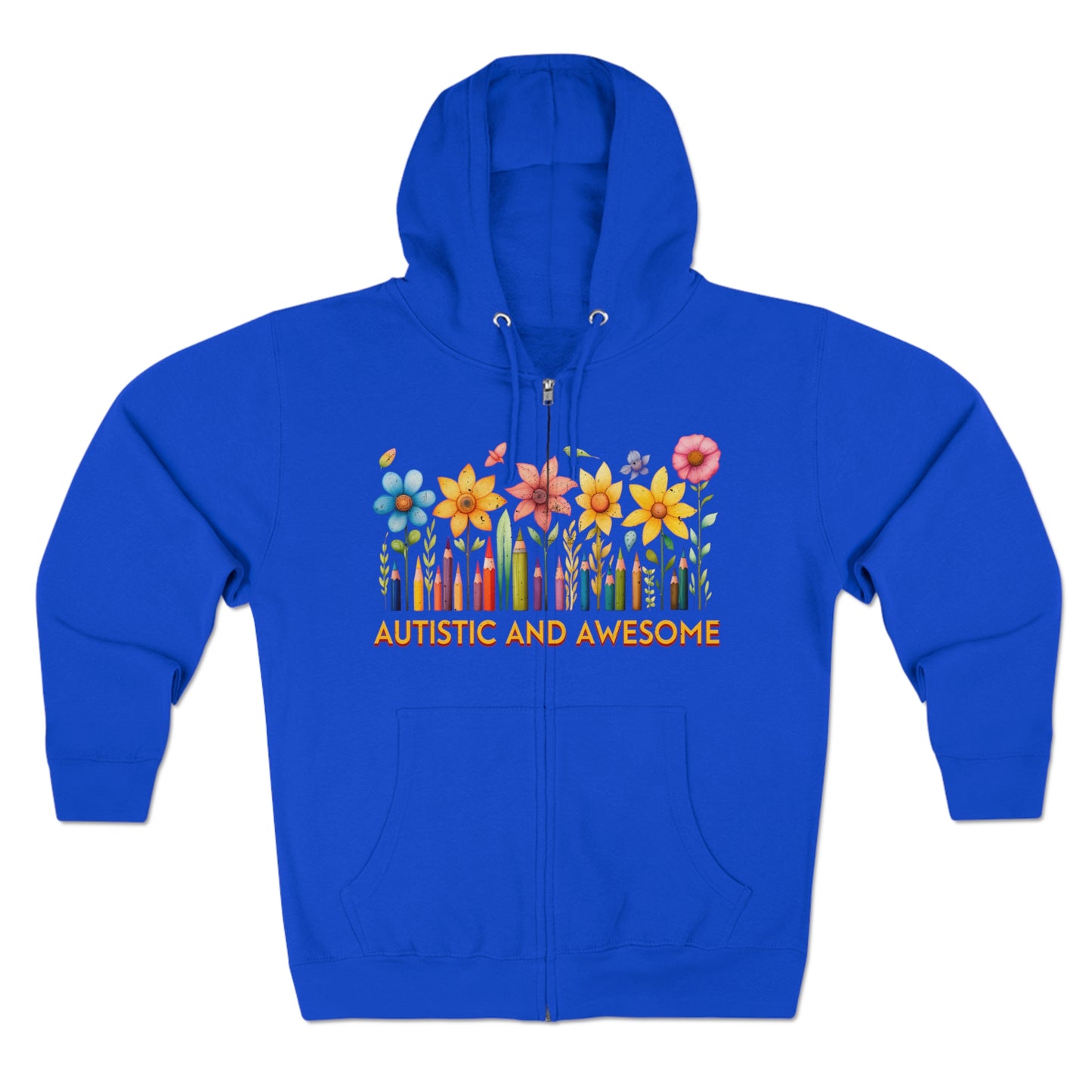 Autistic and Awesome Unisex Premium Full Zip Hoodie