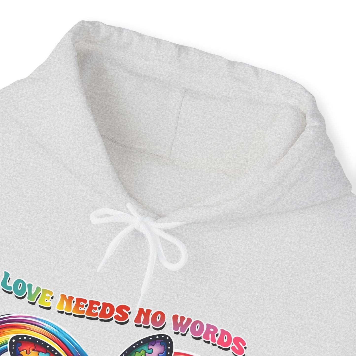 Autism Love needs no words Unisex Heavy Blend™ Hooded Sweatshirt