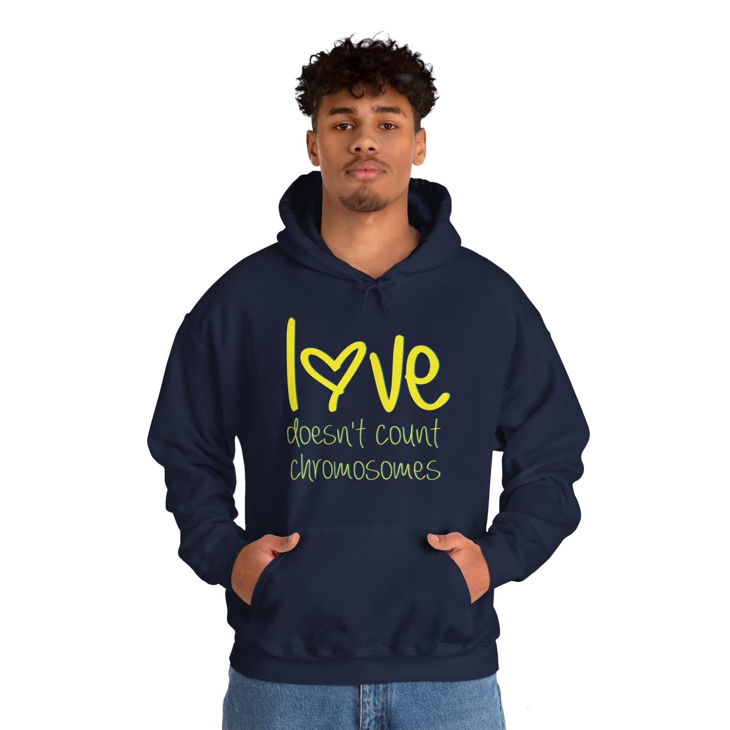 Love doesn't count chromosomes Unisex Heavy Blend™ Hooded Sweatshirt