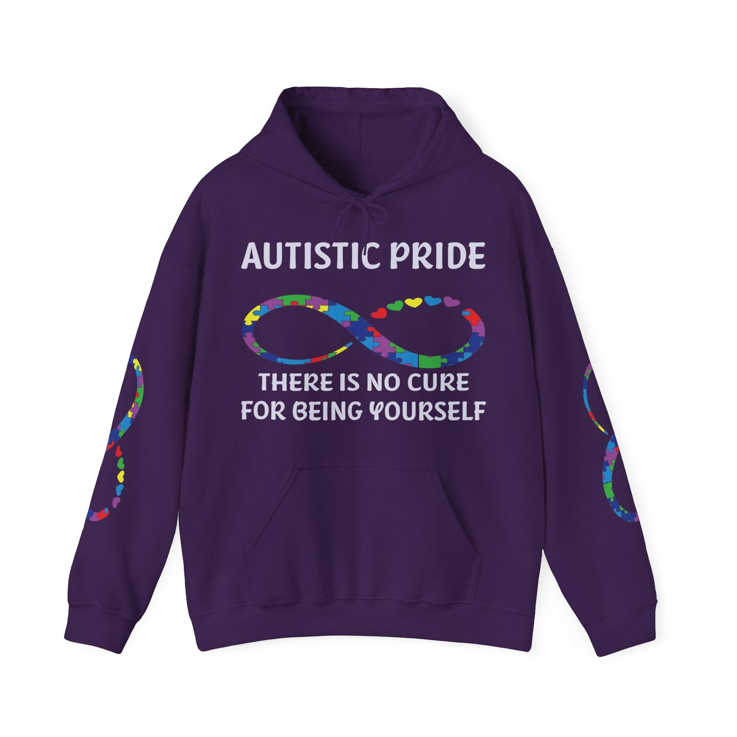 Autistic Pride (Double Sleeve Design) Unisex Heavy Blend™ Hooded Sweatshirt