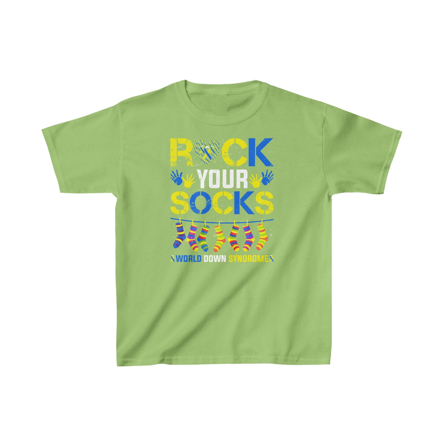 Rock your Socks Down Syndrome Kids Heavy Cotton™ Tee