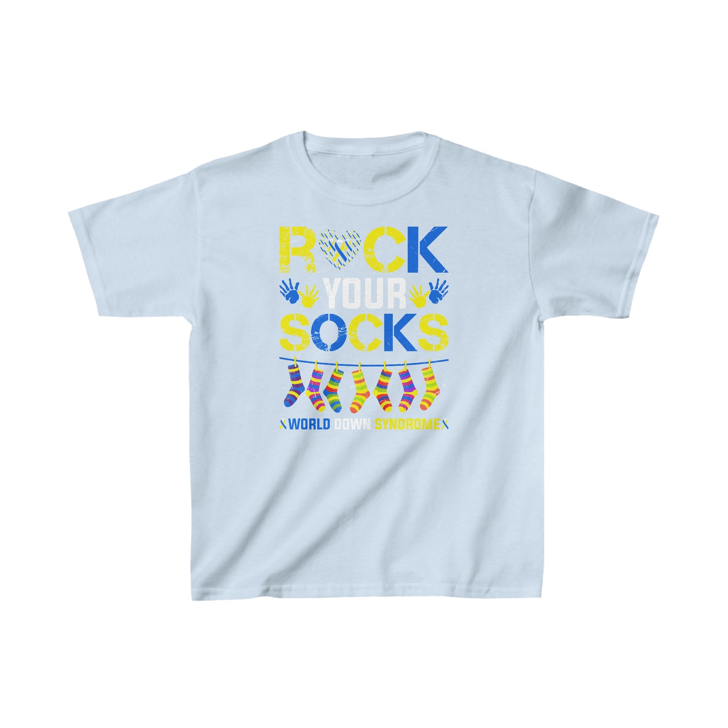 Rock your Socks Down Syndrome Kids Heavy Cotton™ Tee