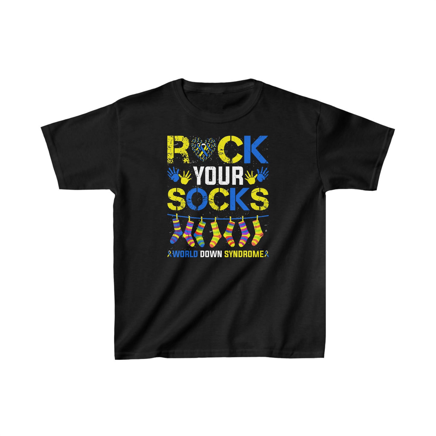 Rock your Socks Down Syndrome Kids Heavy Cotton™ Tee